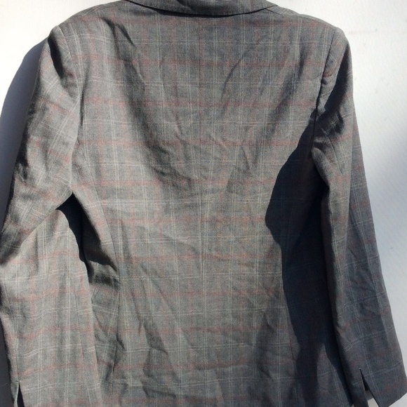 PIAZZA SEMPIONE wool gray plaid Blazer 46 8 ITALY - Picture 4 of 5